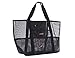 Holly LifePro Waterproof Mesh Beach Bag Toy Tote Bag Large,Lightweight Market Grocery & Picnic Tote with Oversized Pockets,Inside Zippered Pocket,Carry All Organizer Bag Black,Shoulder Bag for Gym