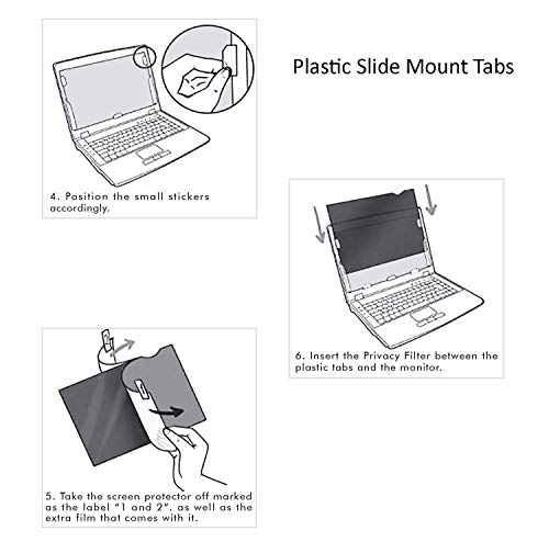 Plastic Slide Mount Tabs for Privacy Screen, Adhesive Strips Tabs for Privacy Screen - Replacement Set of Holder Tabs for Monitor or Laptop Privacy Filter(3-Pack)