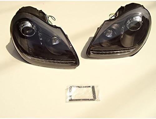 Amazon ポルシェ カイエン 955 9pa 前期 02ｙ 06ｙ Led ウインカー ポジション プロジェクター ヘッドライト ヘッドランプ ヘッド ランプ ブラック 純正hid D1s ヘッドライト本体 車 バイク