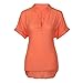 ZOMUSA Clearance Fashion Womens Summer V Neck Casual Loose T-Shirts (XL, Orange)