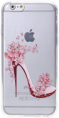 Wwwe Iphone 6s Case, Transparent Fusion Hybrid Cover [Shock Absorbent] for Iphone 6s/6, Bling Diamond High Heel Case with a Screen Protector