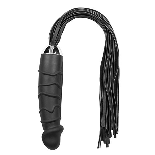 Suppion 1 PCS Adult Toys Sex Whip SM Toy Flogger Cat Nine Tail Adult Alternative Silicone Handle Tawse (Black)