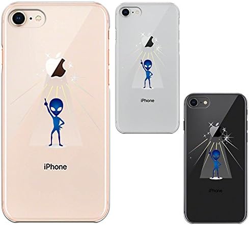 iPhone7 Transparent Hard Shell Case Anti-Scratch Clear Cute Alien Dancing Fever Blue