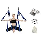 Gpeng Aerial Flying Yoga Hammock Set - Yoga Swing/Inversion/Sling Hammock with 2 Daisy Chain Adjustable Straps + All Installation Hardward + Installation Guide (DoublePurple)