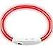 LED Pet Dog Collar, MAXIN Led USB Rechargeable Pet Safety Collar Waterproof Light up Length 50cm (19.5in ) Adjustable Flashing Collar( RED )