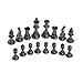 EA-STONE Tournament Chess Set - Plastic Filled Chess Pieces and Green Roll-up Vinyl Chess Board，32 Pieces