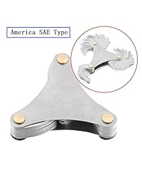 Pack de 2 herramientas de medición de rosca de acero inoxidable (una América tipo SAE y una métrica y tipo pulgada)