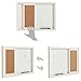 2-in-1 Wood Framed Wall Mounted Message Center w/Erasable Magnetic Whiteboard & Sliding Cork Board