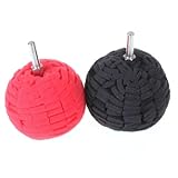 ZFE 2pcs Red & Black 70mm Buffing Ball Finishing Buff Polishing Pad PowerBall Metal Polishing Tool For Car Polishing