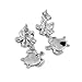 Sterling Silver Synthetic Blue Opal Plumeria Turtle Dangle Earrings