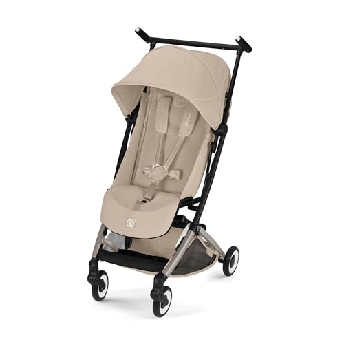 CYBEX Gold LIBELLE Pushchair, Cabin-Sized, from Approx. 6 Months to Approx. 4 Years (max. 22 kg), Ultra-Lightweight (just 6 kg), one-Hand Harness System, Almond Beige