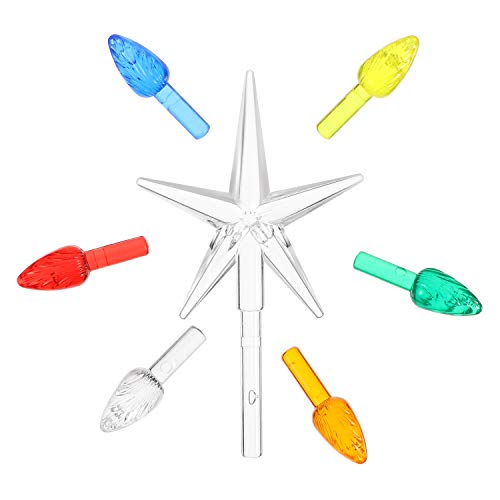 Gejoy 150 Pieces Ceramic Christmas Tree Replacement Lights, Multi Color Medium Plastic Light Up