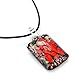 JEWELRIESHOP Assorted Color Handmade Italian Murano Glass Floral Pendant with 18 inches Genuine Leather Chain
