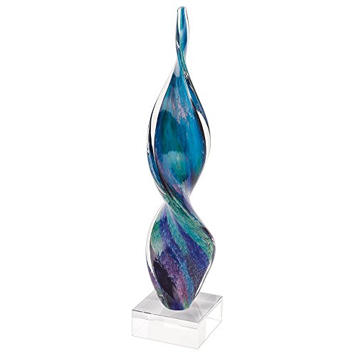 Firestorm Corkscrew Murano Style Art Glass Centerpiece Base 18"