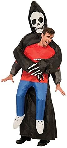 Adkinly Men Inflatable Grim Reaper Halloween Scary Skeleton Fancy Dress Costume