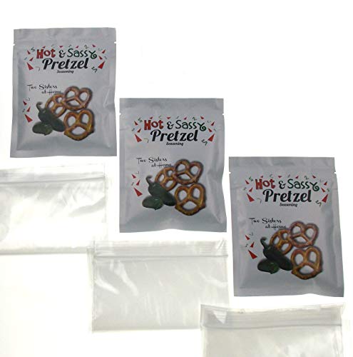Hot & Sassy Flavor Pretzel Seasoning Bundle - 3 Packs + 3 Zip Top Bags