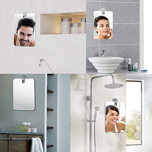Mofvg Fogless Mirror Fog Shower Mirror Shaving Shatterproof Fogfree No Fog Mirrors with One Adhesive Hook (11\