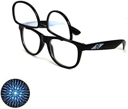 Flip Up Double Diffraction Glasses - Black