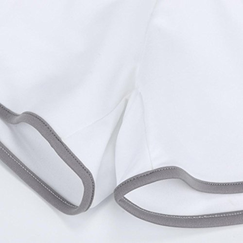 Short Set 2 Piece Outfits for Women Sport Yoga Camis Running Shorts Pant Vest Pants Stretch Tracksuit 2018 (White, S)