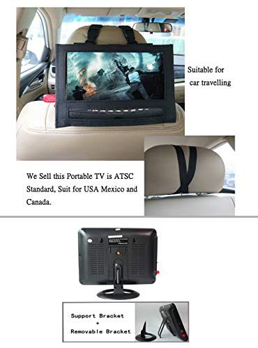 GJY 9-Inch Car Headrest Monitors,Car Video Player,Portable Widescreen TV,Built in Digital Tuner+NTSC,USB/TF Card Slot/Headphone Inputs,with Detachable Antennas,Full Function Remote,Removable Bracket - Thumbnail 2