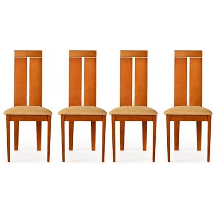 Cozyhomz Dining Chair High Back with Fabric upholstered Seating - Set of 4 (Vifi)