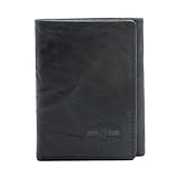 RFID Wallet Leather Trifold Western - Industry Best Shielding - Top Quality Leather (Black)