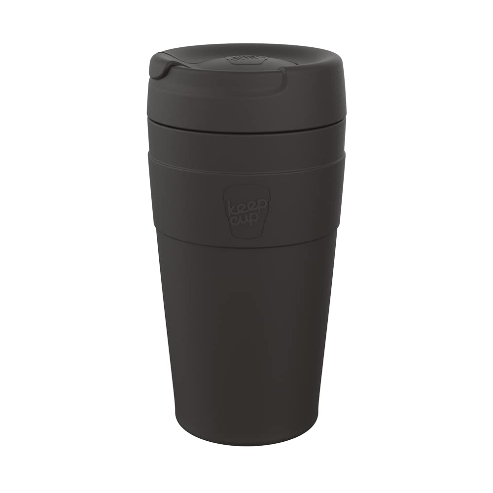 KeepCup Helix Thermal | Reusable Stainless Steel Coffee Cup | Double-Walled, Vacuum Insulated, Travel Mug with Fully Sealed Twist-Fit Sipper Lid, BPA & BPS Free | Large 16oz / 454ml | Black — image 1