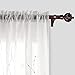 Deconovo White Rod Pocket Dots Printed Linen Look Volie Sheer Window Curtain for Bedroom, 52x84 Inch, Silver
