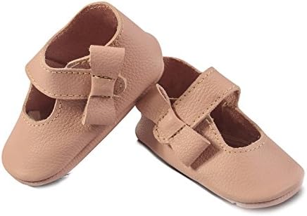 Baby Moccasins, The Coral Pear Mary Jane, Genuine Leather Shoes for Babies &amp; Toddlers, Pale Pink, Size 5M (Babies &amp; Toddlers)