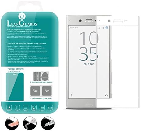 LeanGuards Sony Xperia XZ 3D Tempered Glass Screen Protector Curved Full Screen No Bubble Anti Fingerprint White