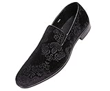 Bolano Mens Dress Shoes Velvet Smoking Slippers in Paisley and Embossed Designs