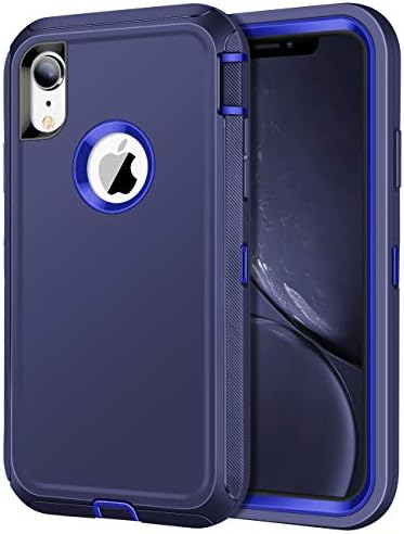 JAKPAK Case for iPhone XR Case Heavy Duty Shockproof Protective iPhone XR Case Scratch-Resistant Protective Shell with Hard PC Bumper+Soft TPU Back Cover for Apple iPhone XR 6.1",Deep Blue