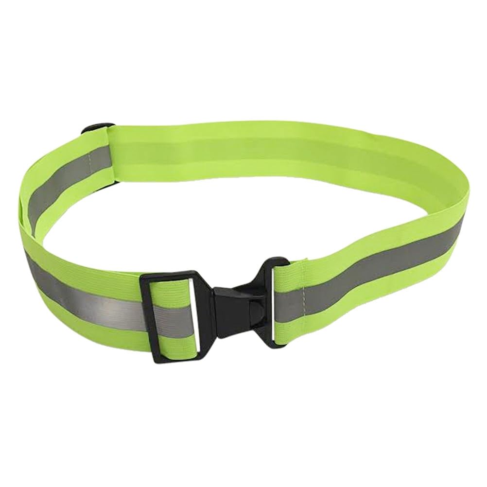 BESPORTBLE Reflective Adjustable Visibility Fluorescent - Safety Reflective Belt Elastic Adjustable High Visibility Safety Gear for Riding Walking and Cycling (Fluorescent Green)