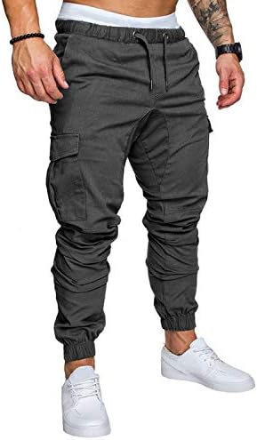 Men Pants Hip Hop Harem Fashion Solid Elastic Waist Thin Trousers Casual Pockets Mens Sweatpants