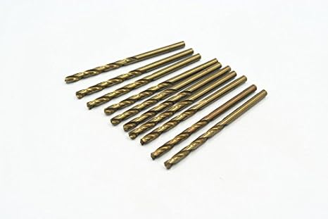 Generic 3.8mm Bit Dia HSS-Co Twisted Drilling Bits for Stainless Steels 135 Degree 10 Piece