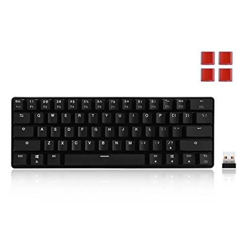 Velocifire mini size wireless mechanical keyboard, 61-k…