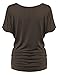 MBJ WT817 Womens Dolman Drape Top with Side Shirring XXL Brown
