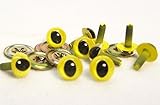 Sassy Bears 24mm Light Yellow Cat Reptile Safety Eyes for Bear, Doll, Puppet, Plush Animal and Craft - 5 Pairs