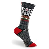 California Republic Vintage Retro Socks Charcoal/Red on Grey Heather