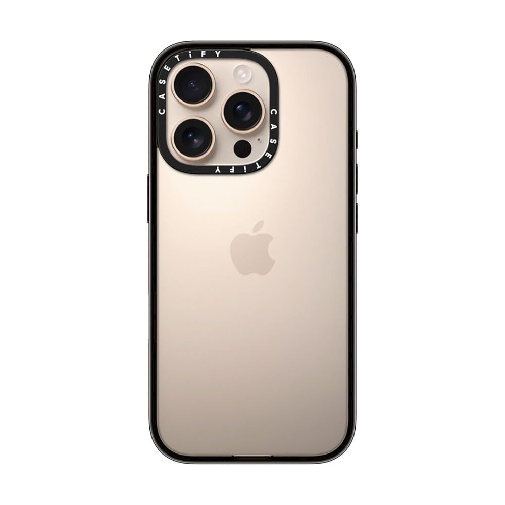 CASETiFY Compact Case for iPhone 16 Pro [Lightweight / 4 ft. 2X Military Grade Drop Protection/Slim] - Clear Black