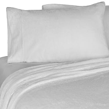 Life Comfort 6 Piece Fleece Sheet Set White Queen Size Kids