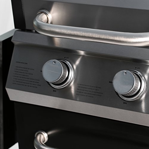 MASTER COOK Gas Grill,2-Burner Cabinet Liquid Propane Gas Grill- Stainless Steel 32000BTU 312 sq.in. Cooking Area Porcelain Grill Grate