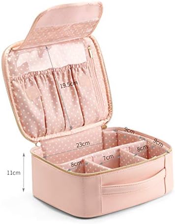 Vlando Travel Makeup Cosmetic Case Organizer Portable Storage Bag with Adjustable Dividers for Cosmetics Makeup Brushes, Girls, Women, Friends 2 Vlando Travel Makeup Cosmetic Case Organizer Portable Storage Bag with Adjustable Dividers for Cosmetics Makeup Brushes, Girls, Women, Friends