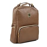 Copi Women's Casual PU Leather Backpack Bag, Fashion Cute Backpacks for School Backpack Khaki