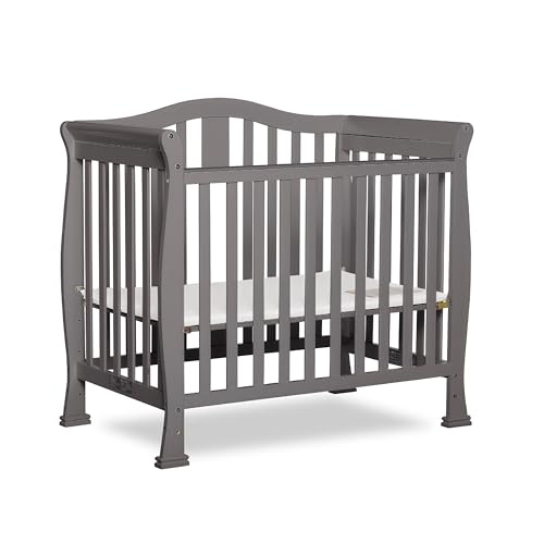 Dream On Me Addison 4-in-1 Convertible Mini Crib in Steel Grey