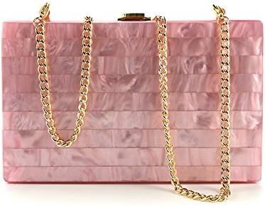 WUHX Marble Pattern High-End Dinner Bag Cheongsam Evening Bag Acrylic Portable Luxury Evening Dress Bag Ladies Party Chain Stitching Handbag