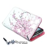 ivencase Wallet Flower 37 Leather Stand Case Cover for Samsung Galaxy Grand Duos i9080 i9082 + One phone sticker + One 