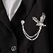 S&E Men's Elegant Lapel Pin Badge with Chains Brooch Pin for Suit Tuxedo (Eagle)