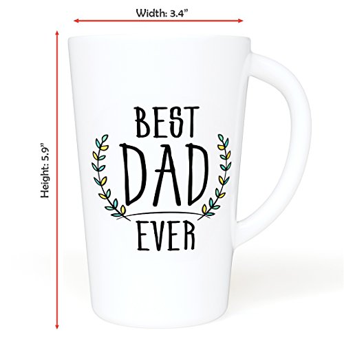 image for Comfify BEST DAD EVER - Funny Quote 16 oz. Novelty Ceramic Mug - Large