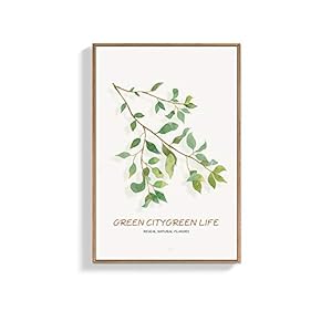 Framed Canvas Wall Art for Living Room, Bedroom Nordic Style Plant Canvas Prints for Home Decoration Ready to Hang - 16x24 inches